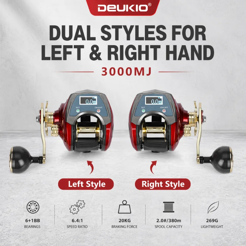 DEUKIO Digital Display Baitcas - огляд і ціна Electric Fishing Reel