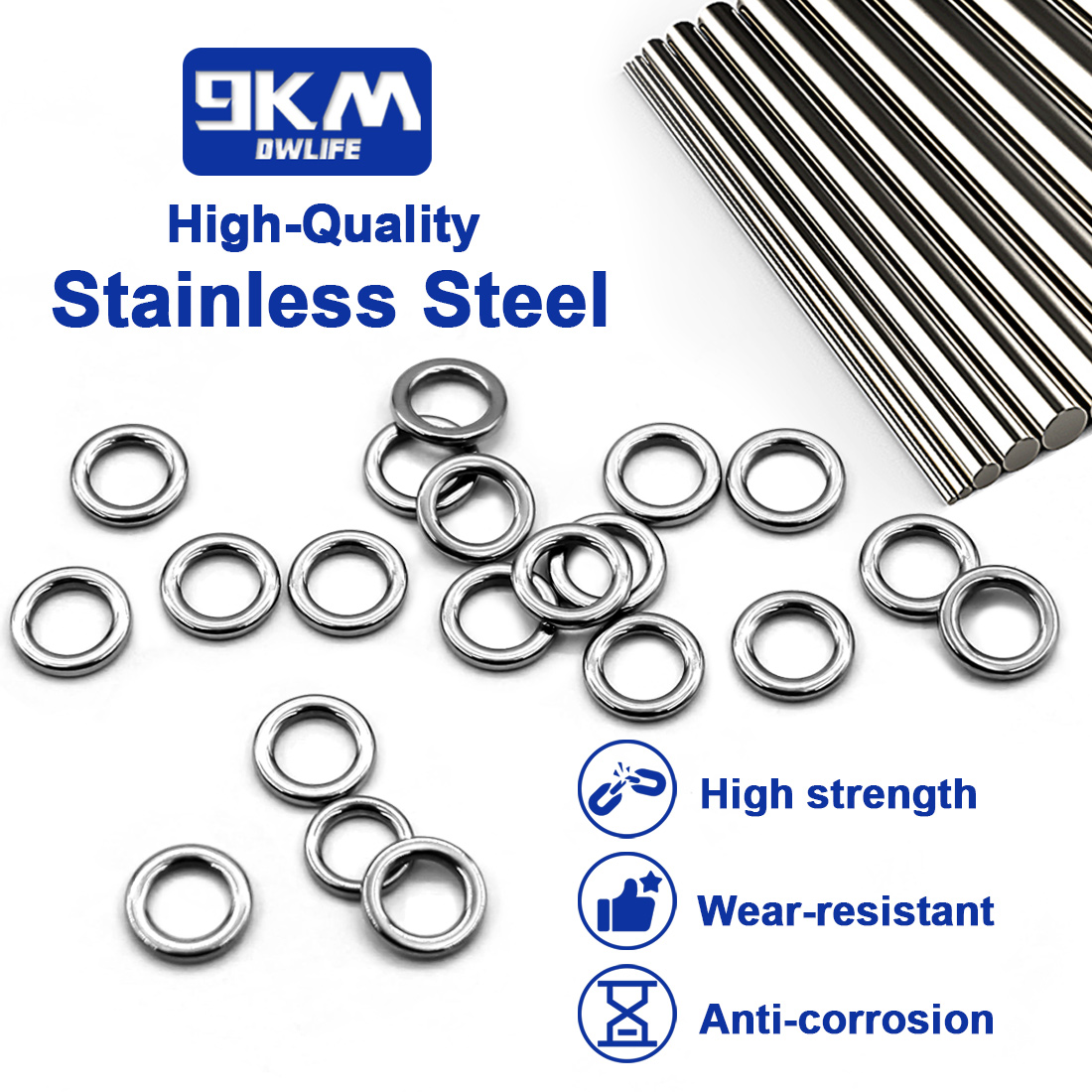 9KM Solid Ring Fishing 50pcs S - огляд і ціна Fishing Equipment Basics
