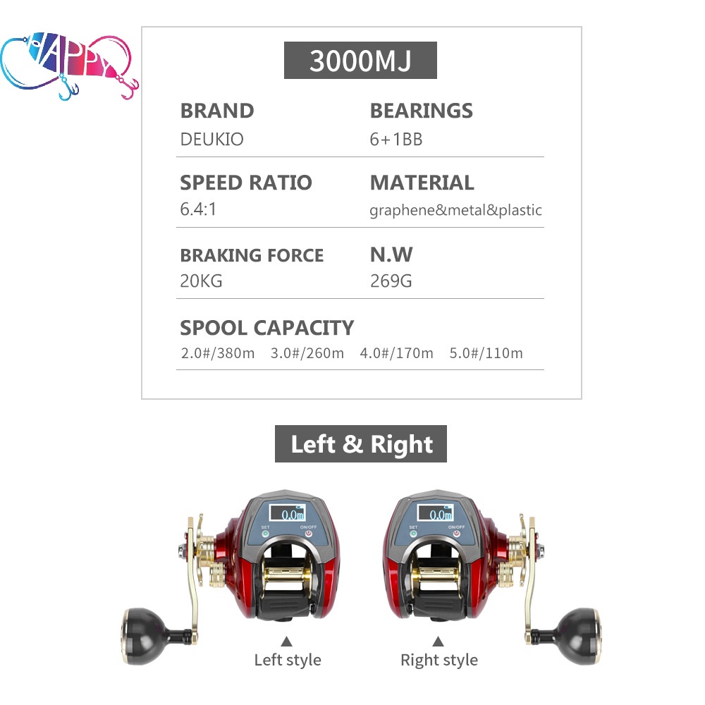 6+1BB Digital Display Electric - огляд і ціна Electric Fishing Reel